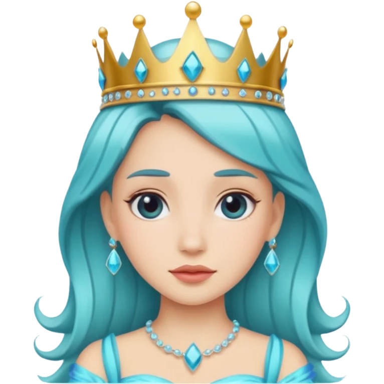aqua princess, bold, crown emoji
