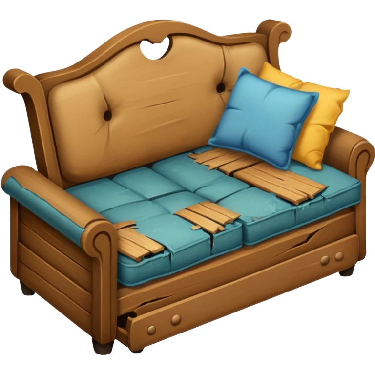 Broken bed and broken sofa emoji