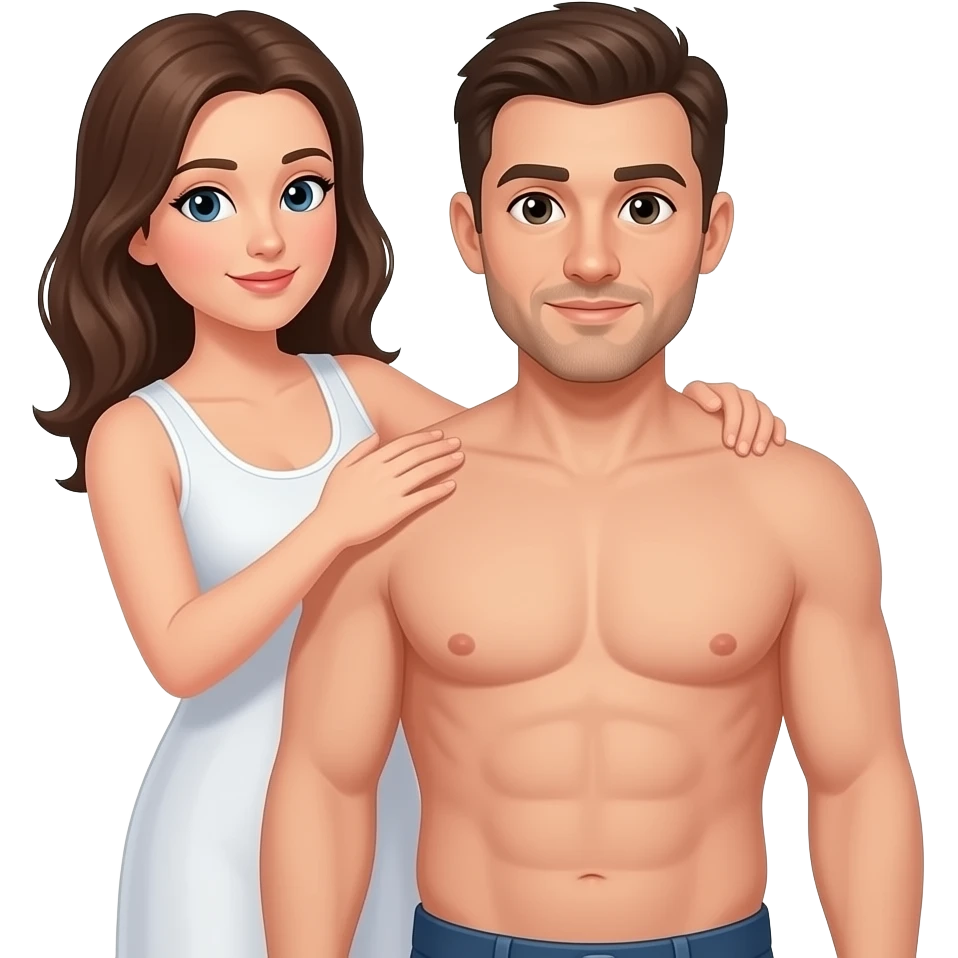A woman massages full body of a man In bedroom emoji