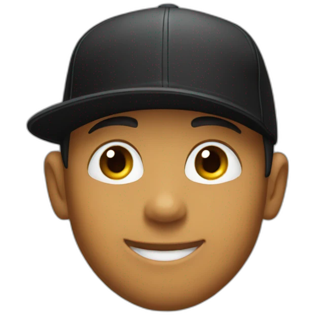 boy with rays in his eyes and black cap emoji