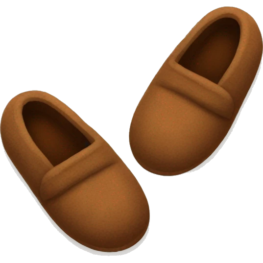 Two Cozy brown slippers emoji