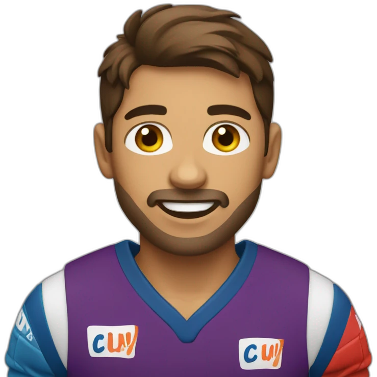 Garçon brun jouant au handball emoji