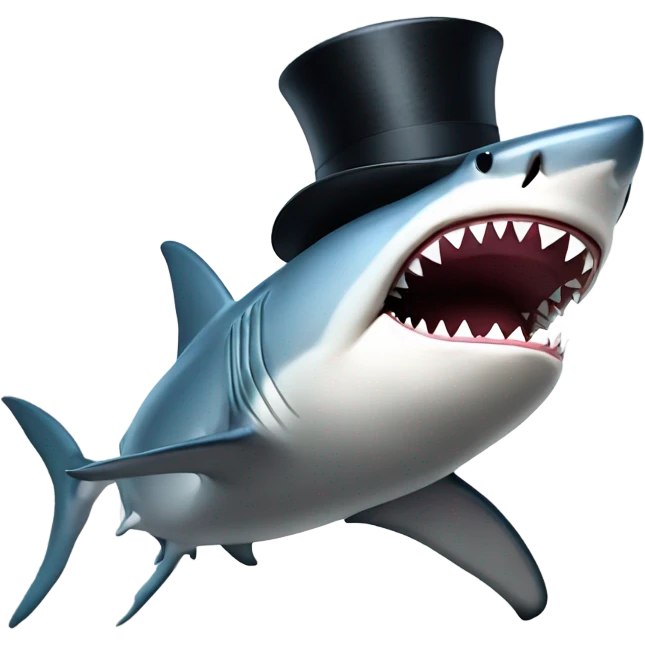 shark with top hat emoji