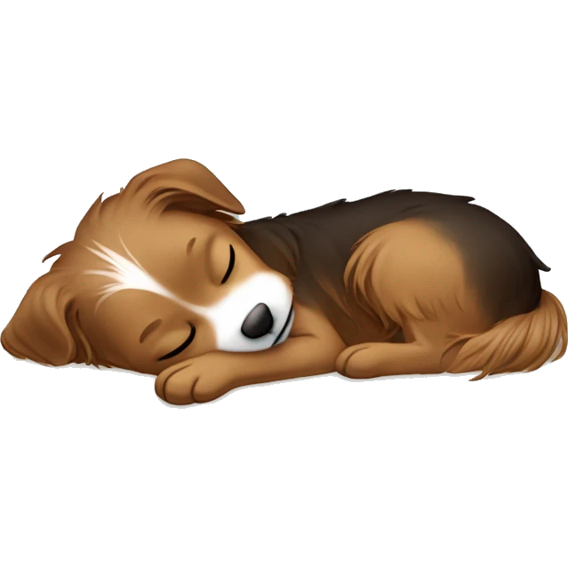 White girl brown hair sleeping with yorkshire terrier emoji
