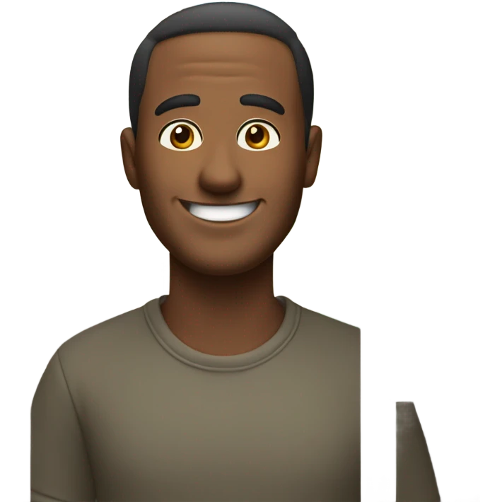 smiling man by window no mustache emoji