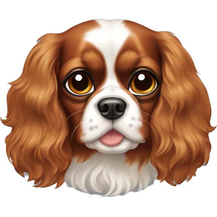 cavalier king charles spaniel with brown cheeks  emoji