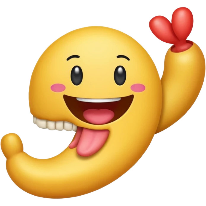 An emoji of the digestive system with a fun and playful design, including a happy face on the stomach. emoji