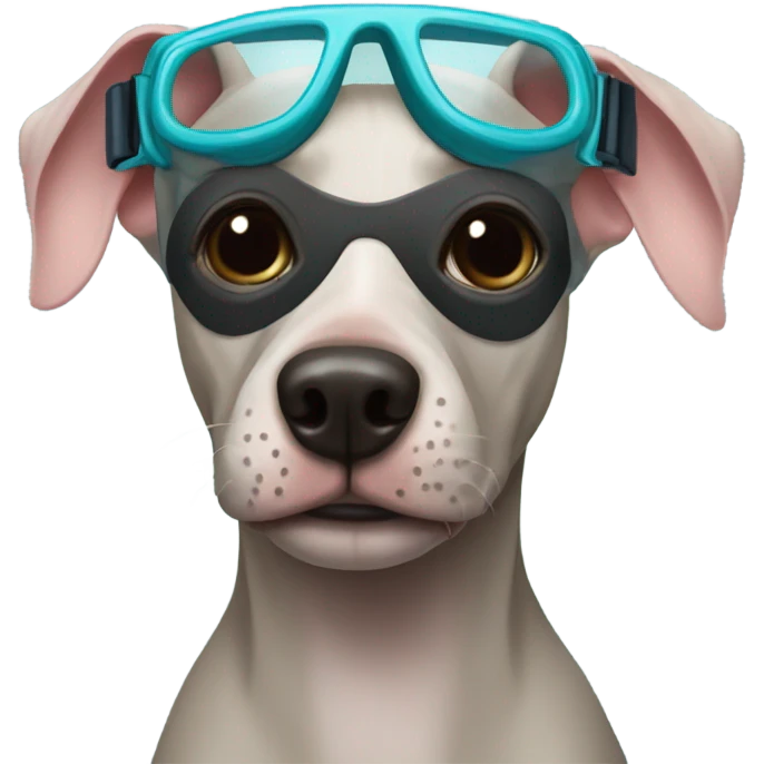 American Hairless Terrier with Snorkel Swimming Mask emoji