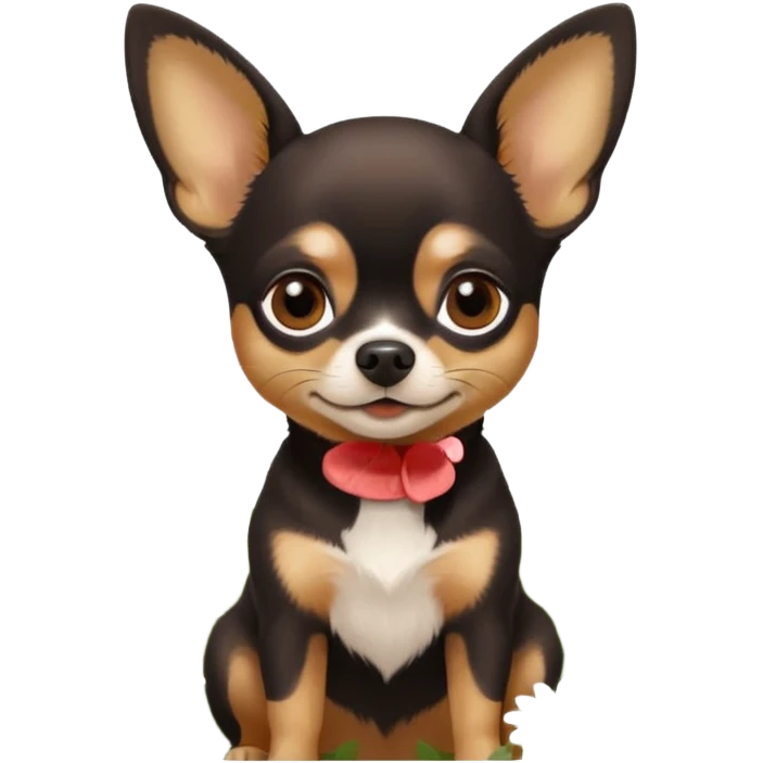 Chihuahua noir marron et feu  daisy emoji