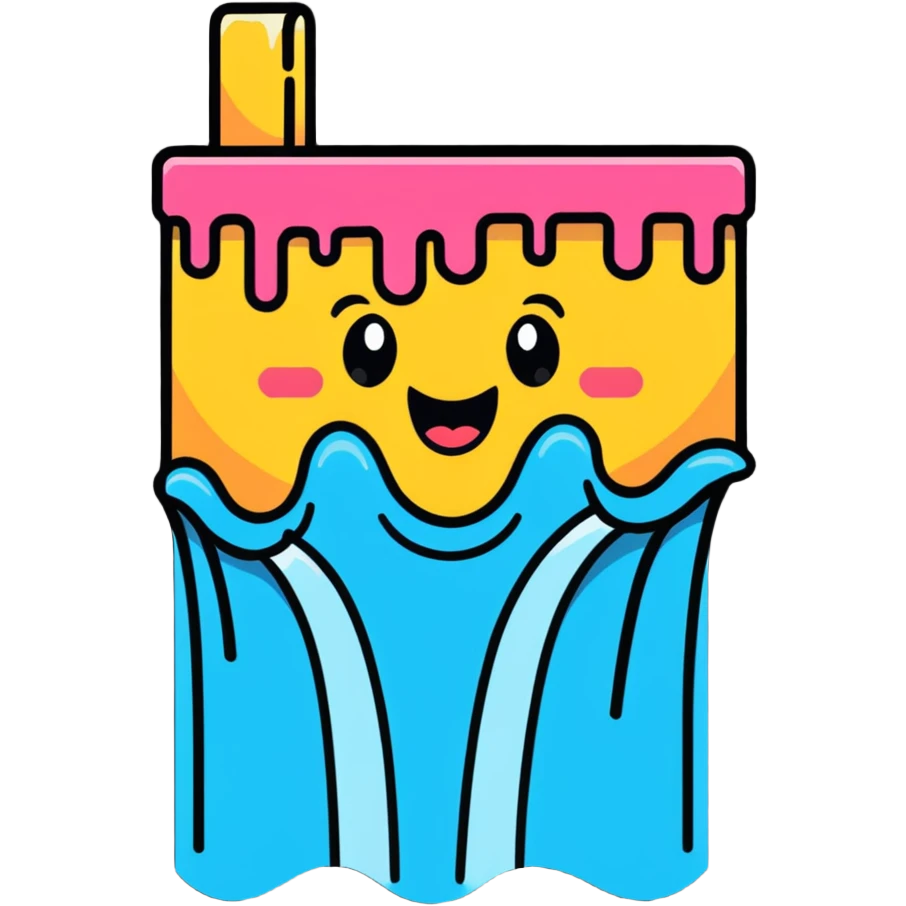 Crying laughing Emoji with pink waterfall tears emoji