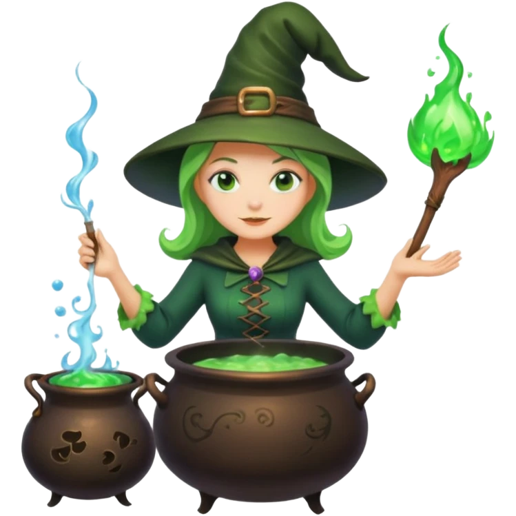 green witch cooking potion emoji