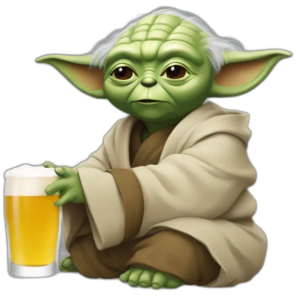 Yoda qui boit une bière emoji