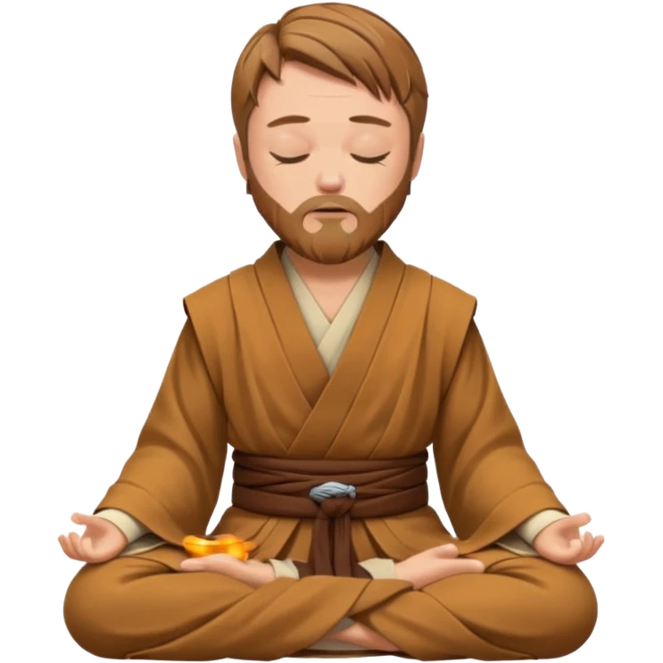 Make Obi-Wan meditating position with jedi robes nk cape closed eyes feet not visible emoji