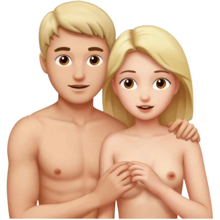 men and girl having sex . she is naked boobs. she is having sex emoji