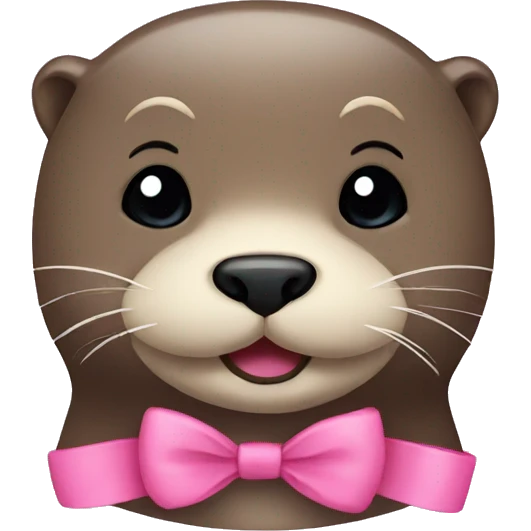 Otter with pink bow emoji