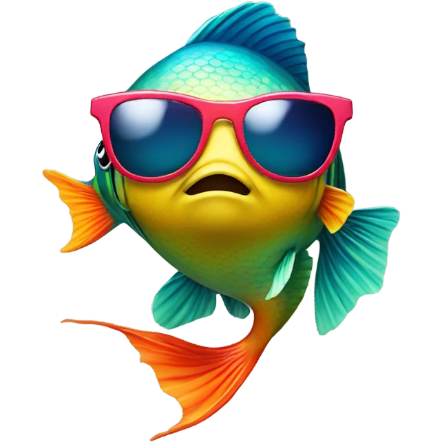 Fish in sunglasses wearing clothes emoji