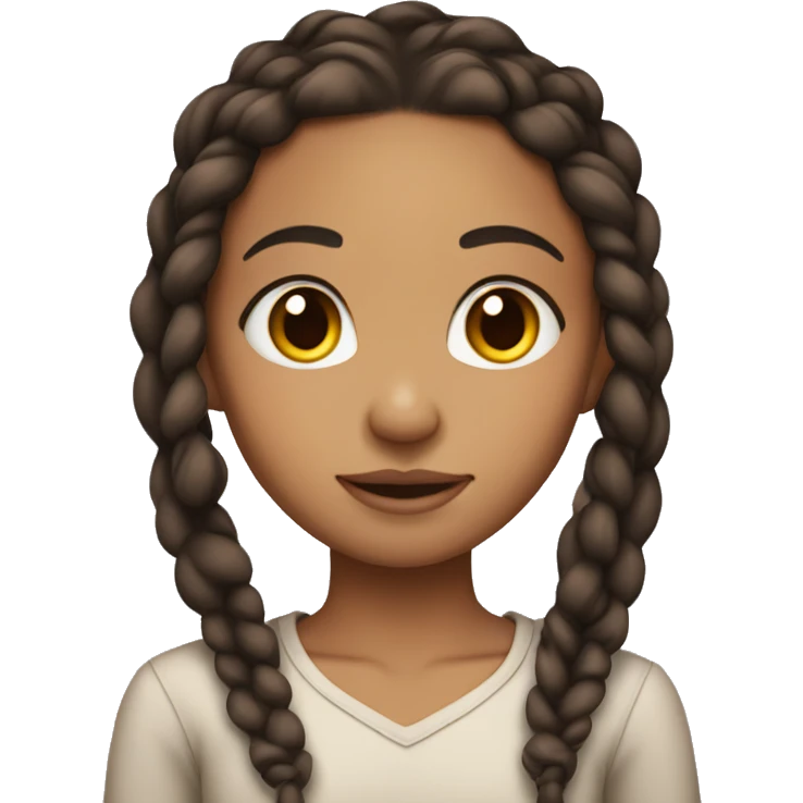 lightskin girl with braids emoji