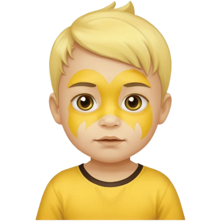 baby with yellow face paint and yellow shirt emoji