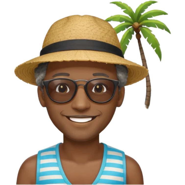 Black man salt n pepper hair smiling with blonde in love on beach make his hair black emoji