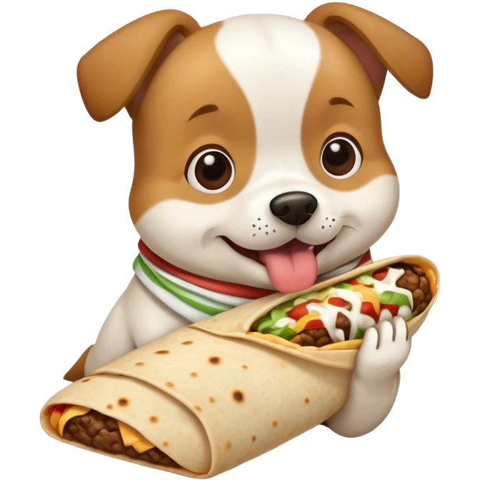 Dog eating a burrito emoji