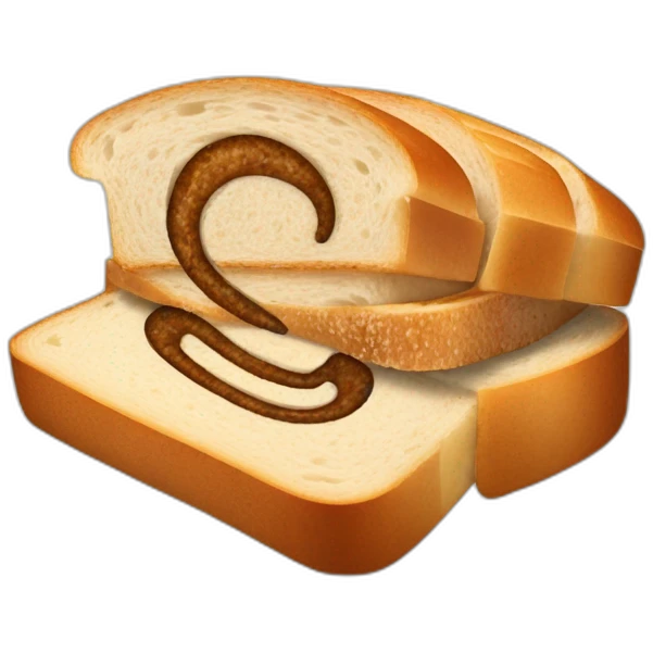 brown rye swirl in the middle of bread slice of sandwich bread emoji