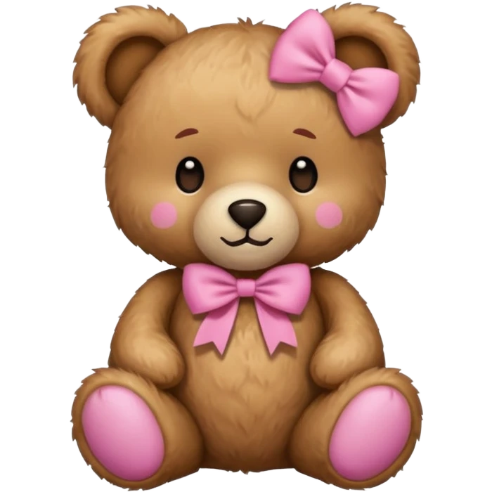 teddy bear with pink bow emoji