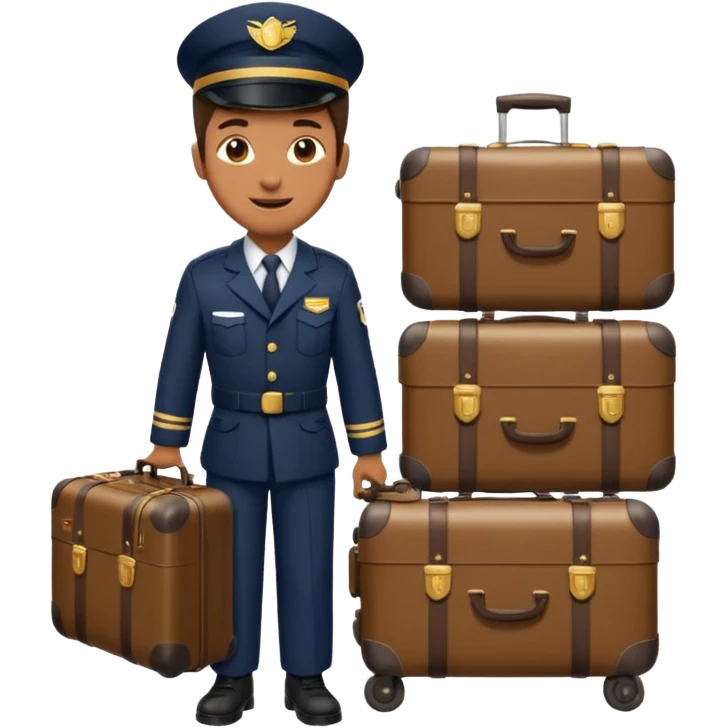 Porter with luggage,Train Crew. emoji