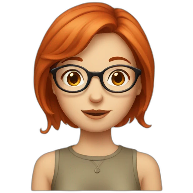 redhead girl with round glasses  emoji