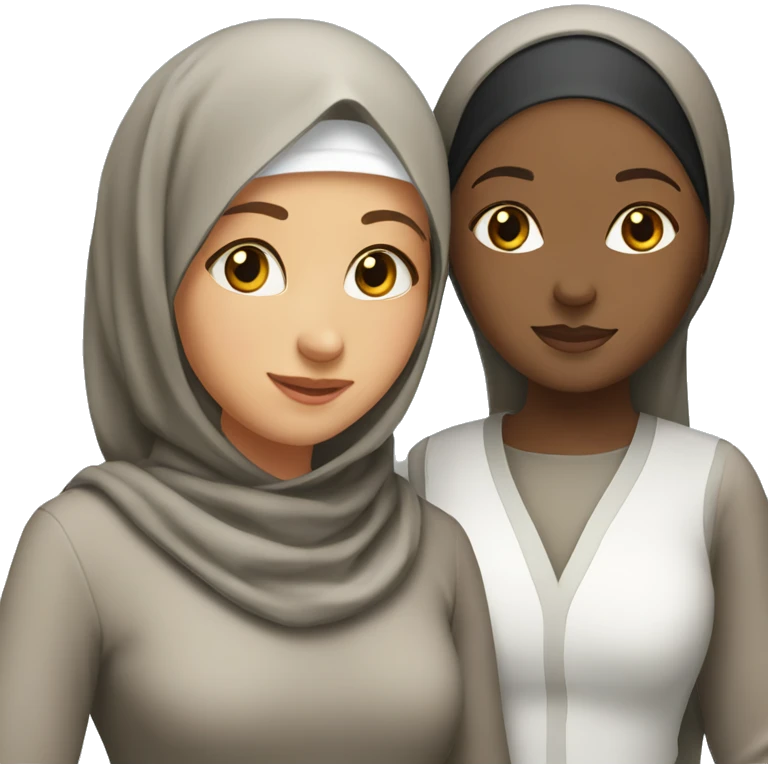 Muslim girl and Christian girl besties emoji