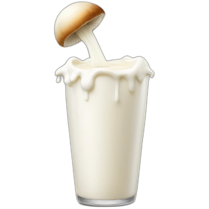 White milk spurting from mushroom top emoji