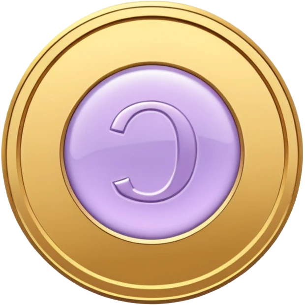 I need you to recreate this image exactly as is but make the color of the coin a ver light purple hue give me three options with different hues of purple emoji