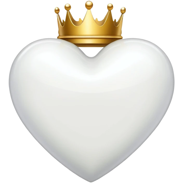 a white heart with a golden crown emoji