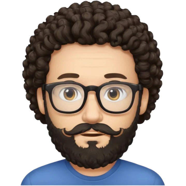 white man with glasses and curly black beard emoji