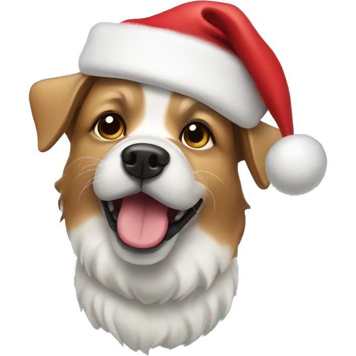 dog with santa hat emoji