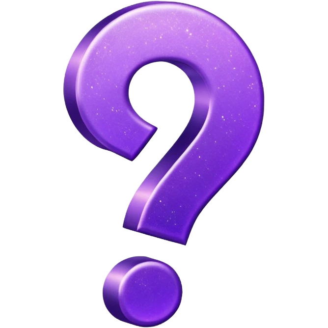 glitter purple question point emoji