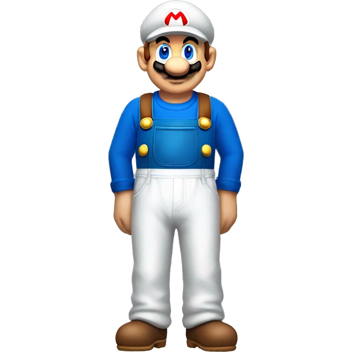 Super mario that has a blue shirt and white overalls  emoji