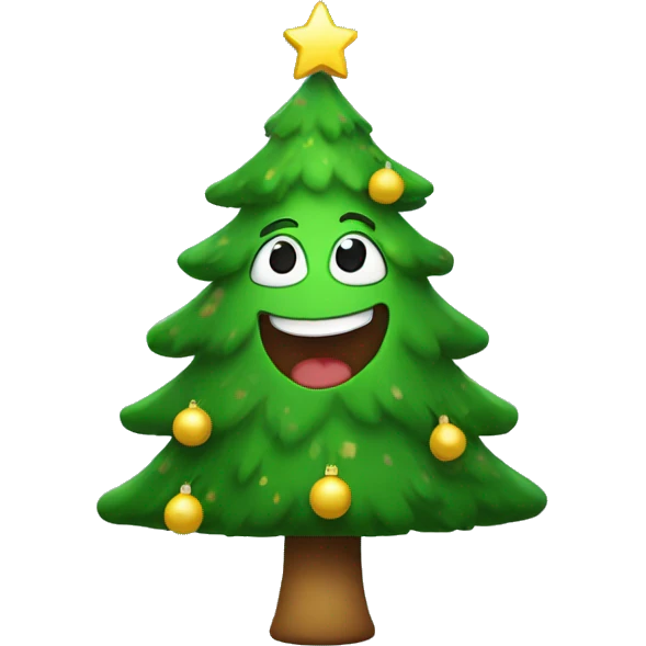 Happy Christmas tree emoji
