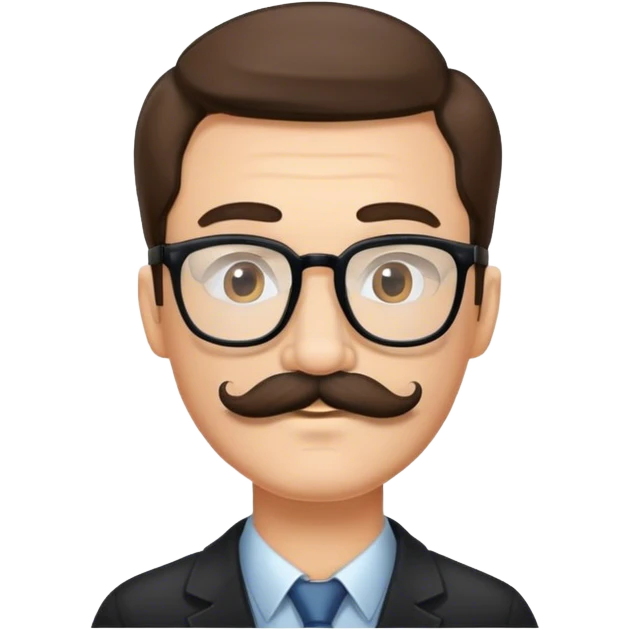 Glasses and thick mustache emoji