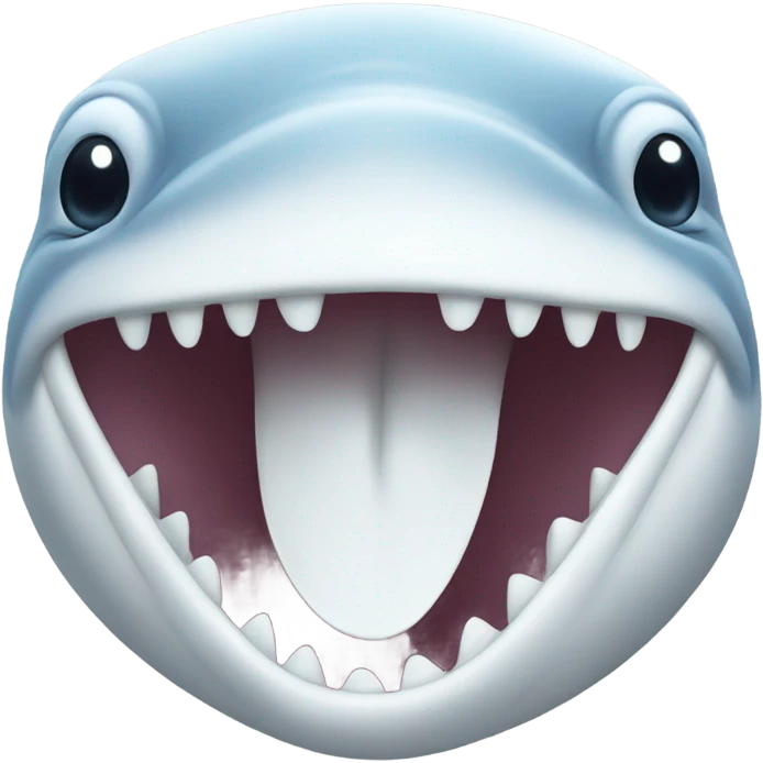 white whale , open mouth emoji