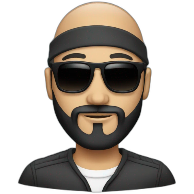 dj bald man with black beard emoji