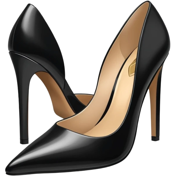 super realistic black dorsay heels emoji