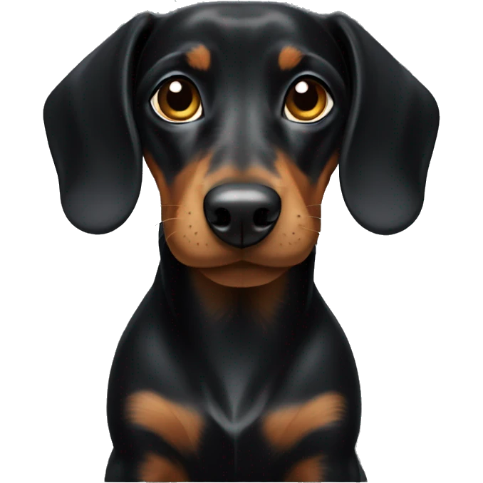 A black dachshund with a tan emoji
