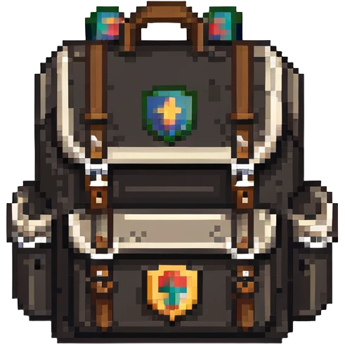 Backpack with badge emoji