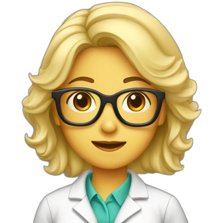 chemist female with glasses emoji