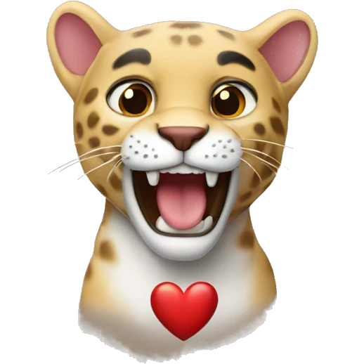 Heart with panter emoji