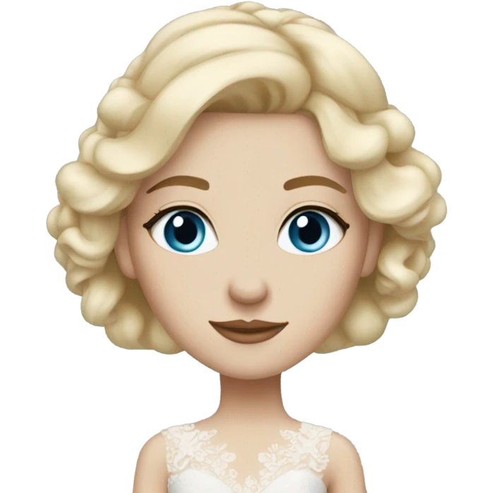 Wedding hair beautiful finished blond girl with blue eyes  emoji