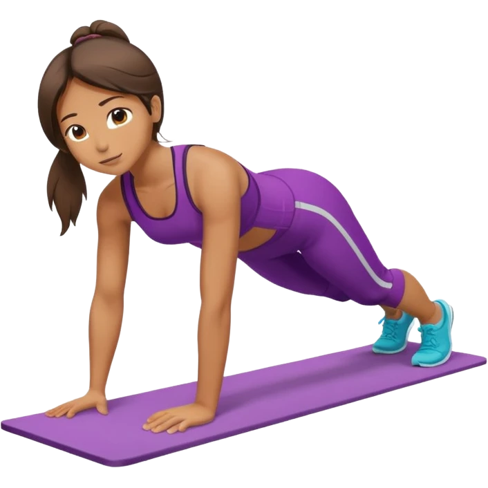 girl doing plank emoji