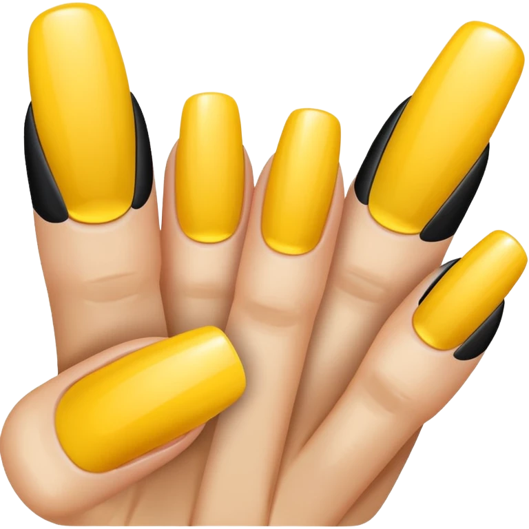 Nails being polished yellow emoji