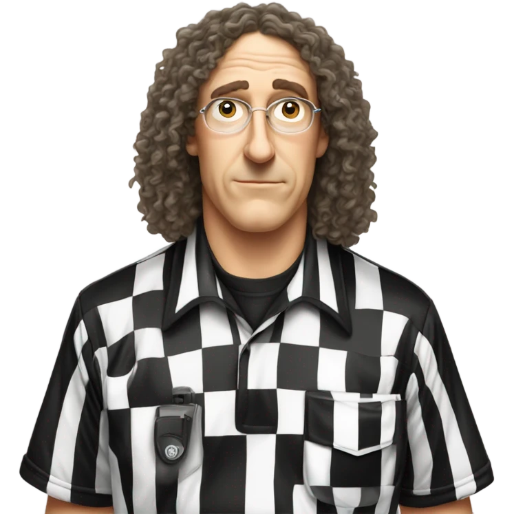 Weird Al wearing a referee shirt emoji