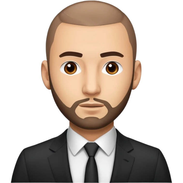 karim benzema in suit and tie, thinner face emoji